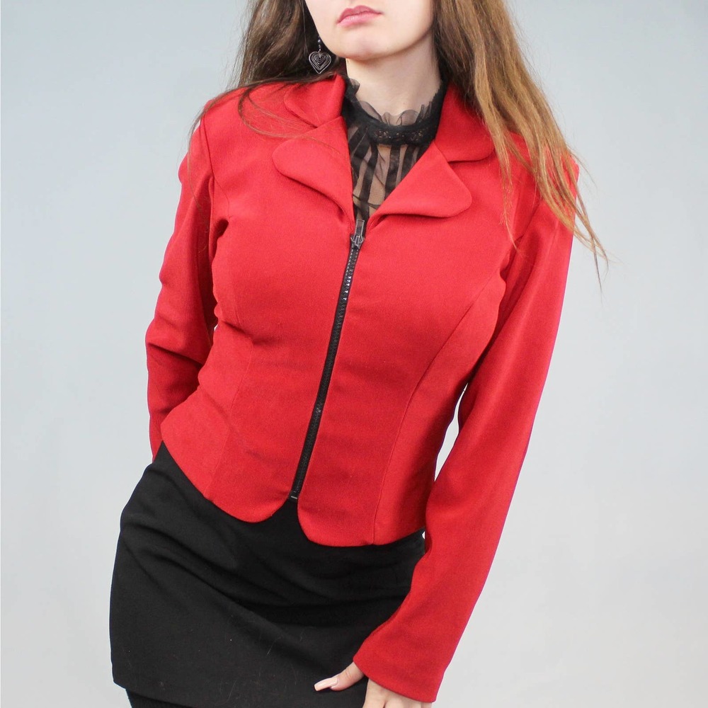 Vintage 90s Red Zip Jacket by Blondie and Me